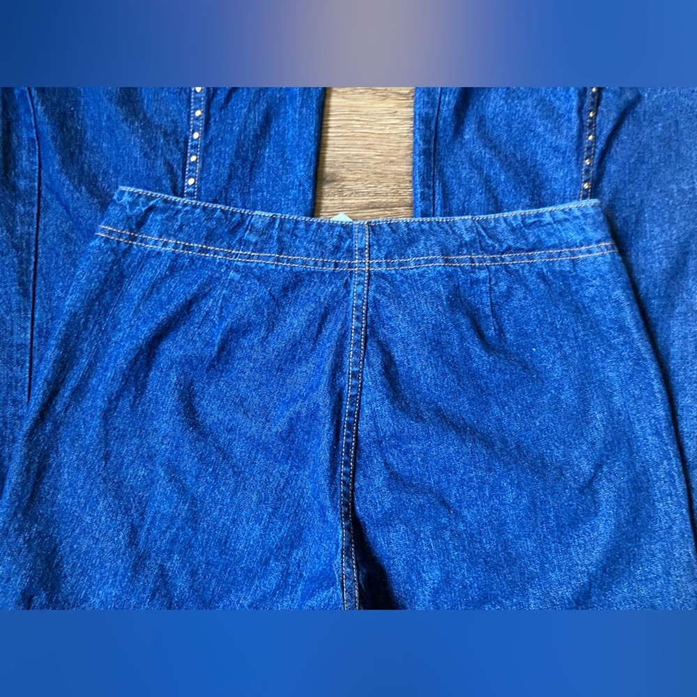 Vintage '80s Carabella Boom Boom Studded Flare Jeans Blue Denim Cotton Medium - Picture 11 of 12